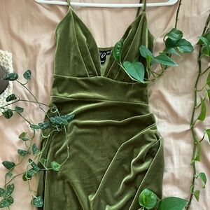 Windsor Mid Length Moss Green Dress